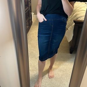 Blue Denim Pencil Skirt